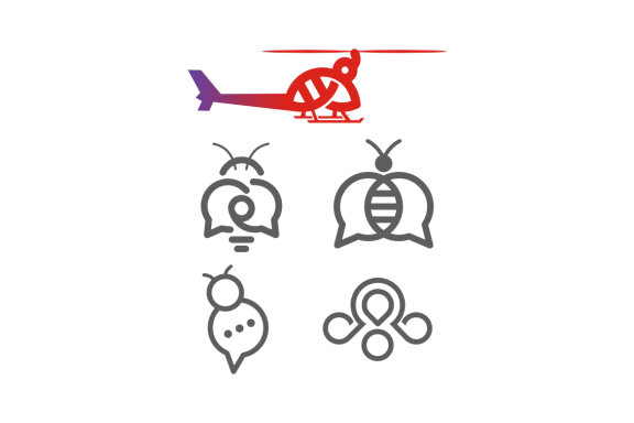 Bee chat helicopter - Free Logo Shapes