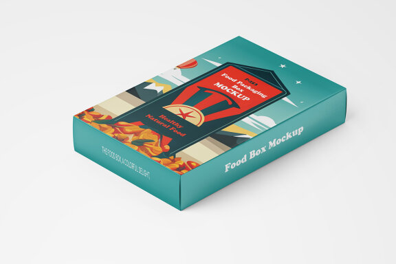 Premium Vertical Food Packaging Box PSD Mockups