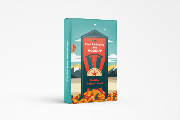 Premium Vertical Food Packaging Box PSD Mockups