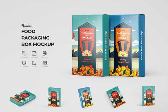 Free Food Box Packaging Mockup (PSD)