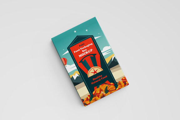 Premium Vertical Food Packaging Box PSD Mockups