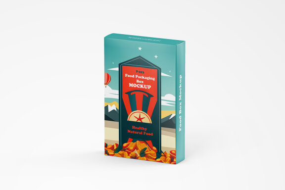 Premium Vertical Food Packaging Box PSD Mockups