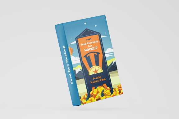 Premium Vertical Food Packaging Box PSD Mockups