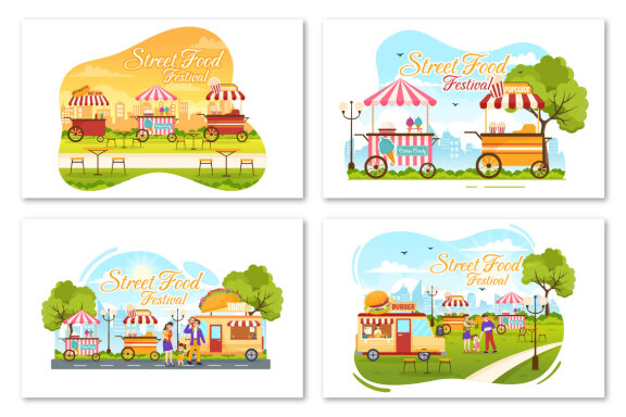 16 Street Food Festival Event Illustration