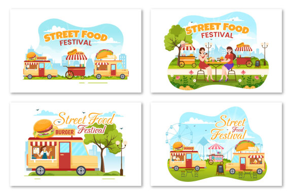 16 Street Food Festival Event Illustration