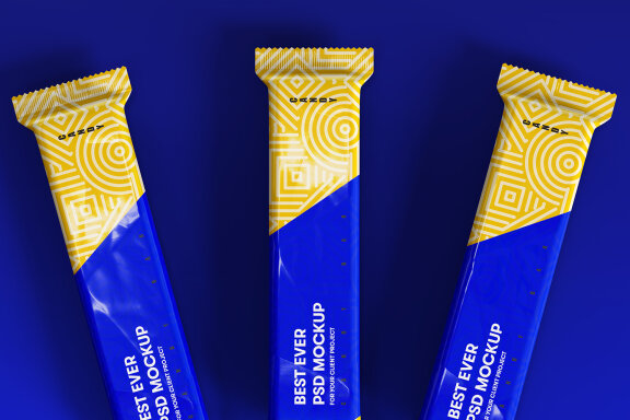 Candy Bar Pack Packaging Mockups