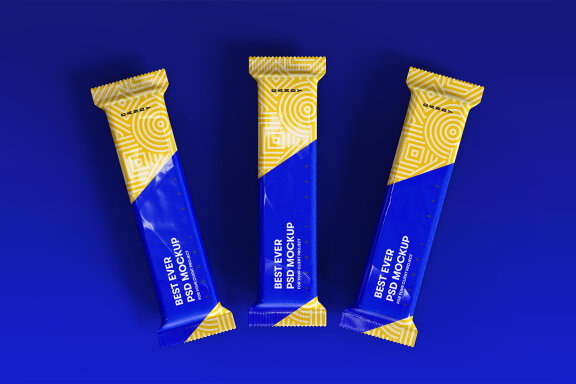Candy Bar Pack Packaging Mockups