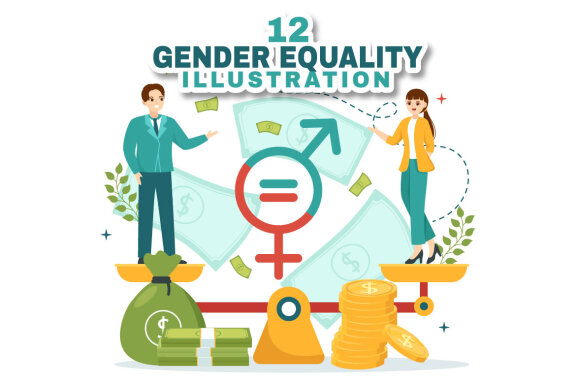 12 Gender Equality Vector Illustration