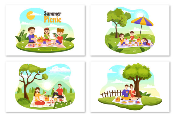 15 Summer Holiday Picnic Illustration