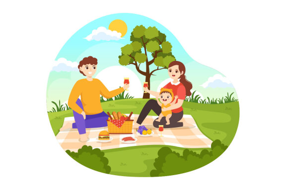 15 Summer Holiday Picnic Illustration