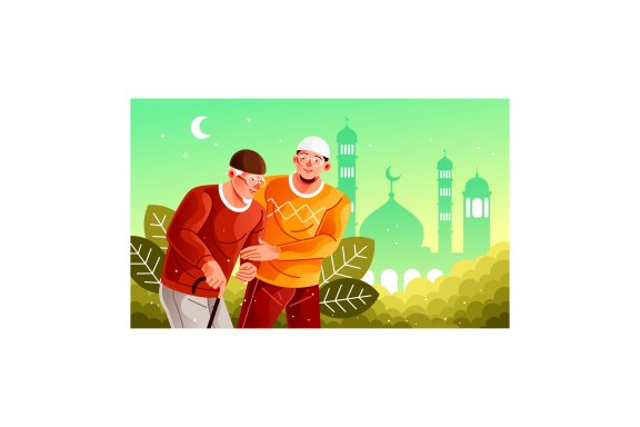 Helping Old Man Go to the Mosque
