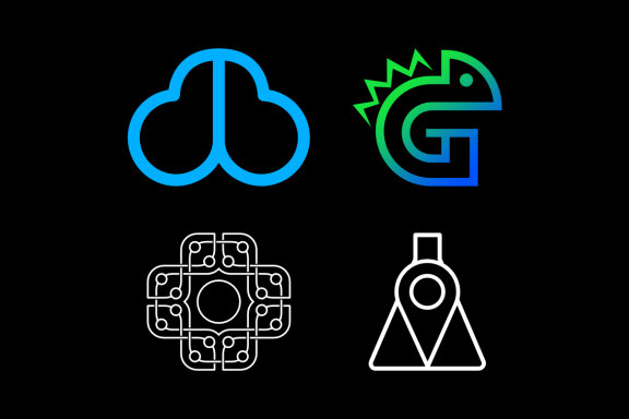 d b G chameleon lab locate ornament - Free Logo Shapes