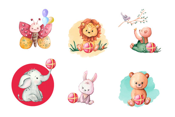 Cute animals for sublimation