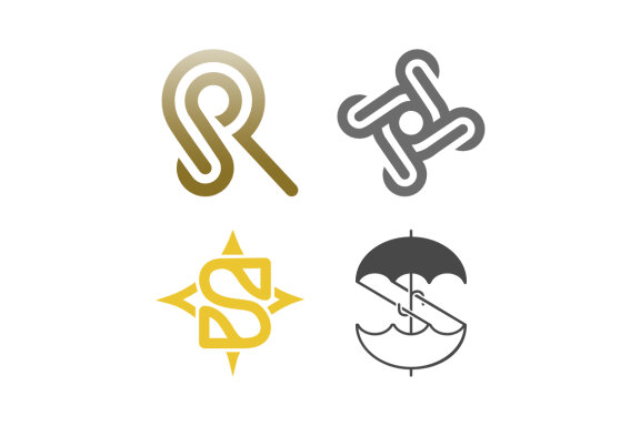 SR S stars S umbrella - Free Logo Shapes
