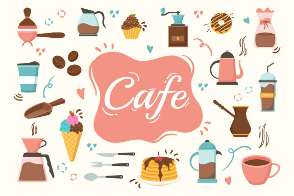 15 Cafe Vector Illustration