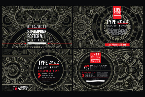 7 Mecha or Steampunk Posters 2