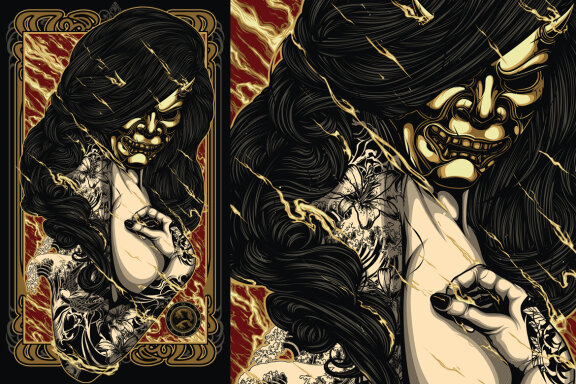 Hidden face in flame