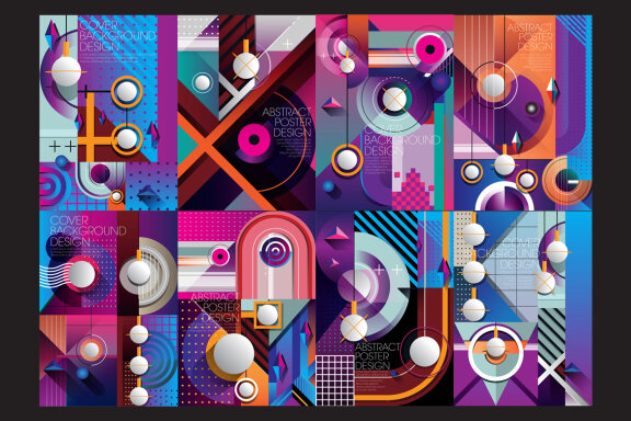 Retro abstract poster design