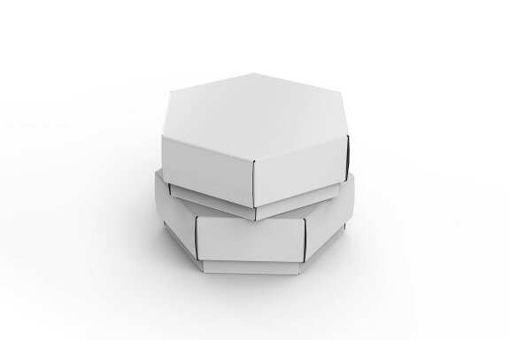 Hexagonal Paper Box Packaging PSD Mockup