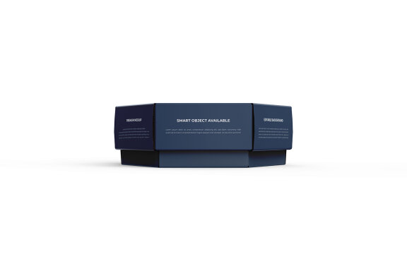 Hexagonal Paper Box Packaging PSD Mockup