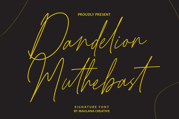 Dandelion Muthebast Signature Script Font