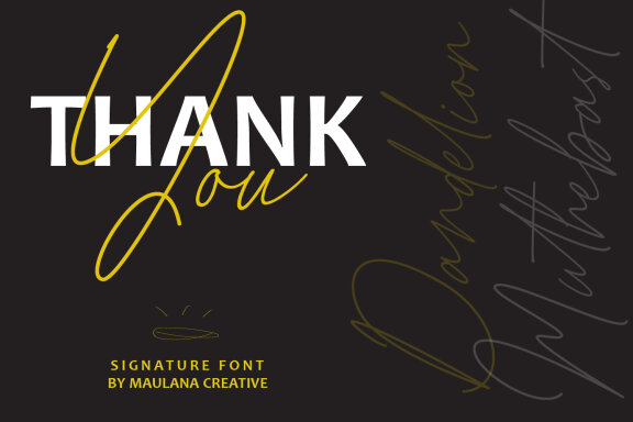 Dandelion Muthebast Signature Script Font
