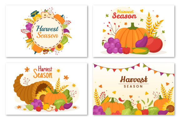 15 Harvest Season FREE Vector Illustrations