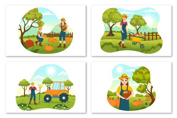 15 Harvest Season FREE Vector Illustrations