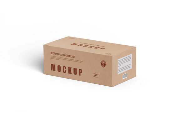 Rectangle Kraft Cardboard Paper Box Mockups