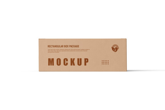 Rectangle Kraft Cardboard Paper Box Mockups