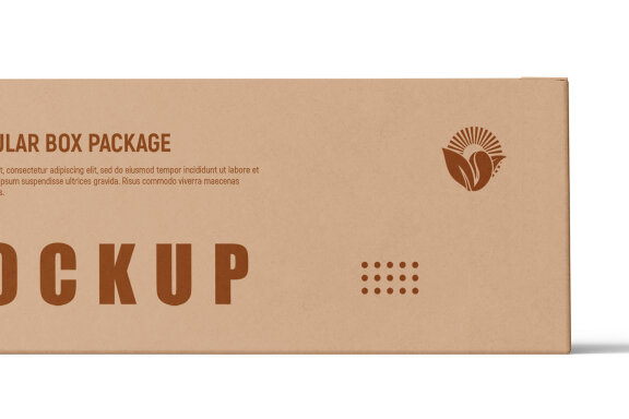 Rectangle Kraft Cardboard Paper Box Mockups