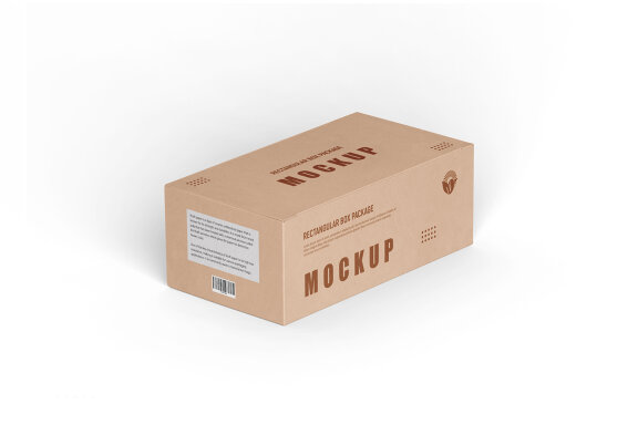 Rectangle Kraft Cardboard Paper Box Mockups