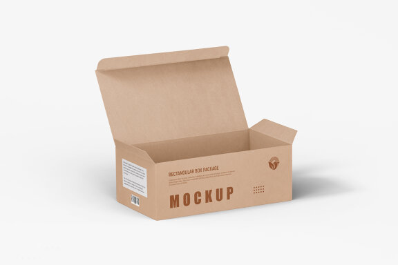 Rectangle Kraft Cardboard Paper Box Mockups
