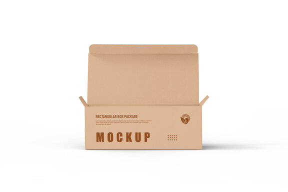 Rectangle Kraft Cardboard Paper Box Mockups