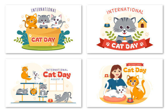 16 International Cat Day Illustration