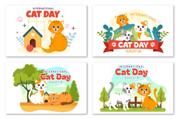 16 International Cat Day Illustration