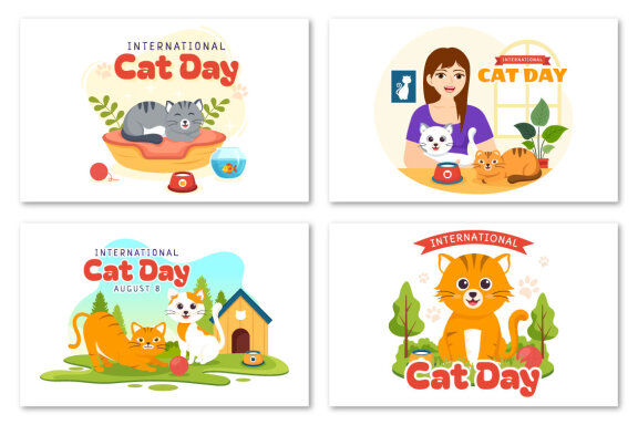 16 International Cat Day Illustration