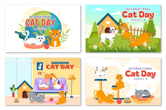 16 International Cat Day Illustration