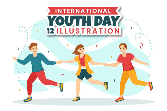 12 Happy International Youth Day Illustration