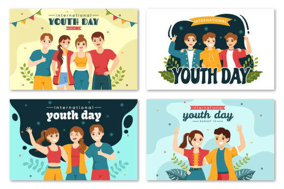 12 Happy International Youth Day Illustration