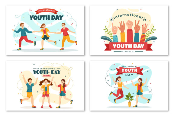 12 Happy International Youth Day Illustration