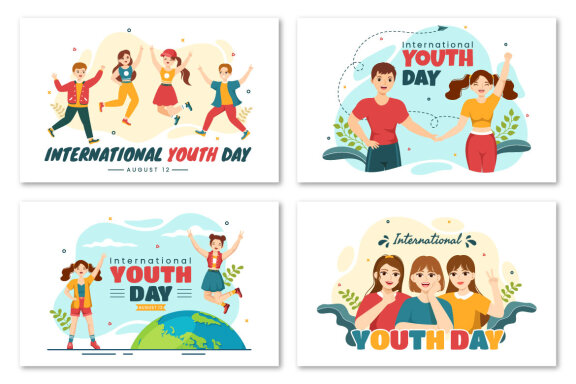 12 Happy International Youth Day Illustration