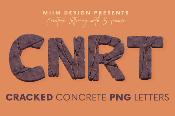 Cracked Concrete - 3D Lettering