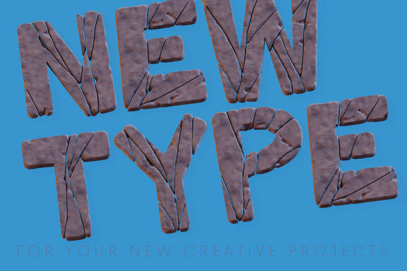 Cracked Concrete - 3D Lettering