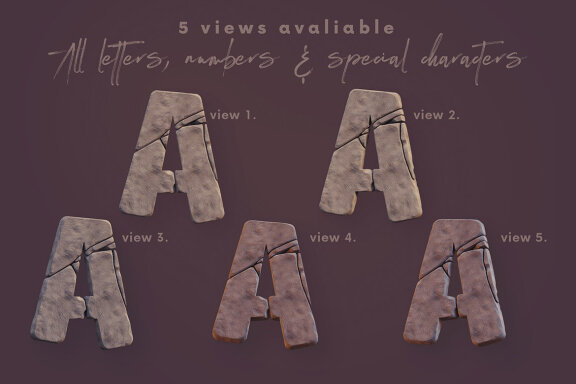 Cracked Concrete - 3D Lettering