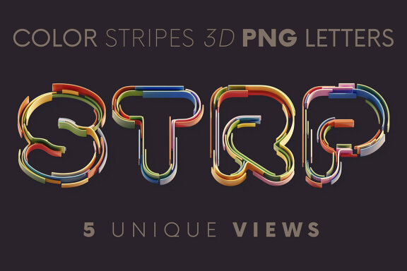 Color Stripes - 3D Lettering