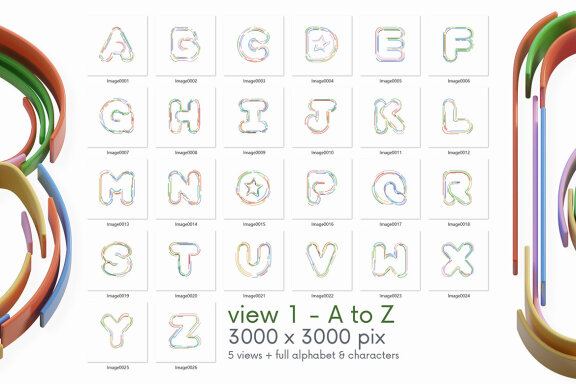 Color Stripes - 3D Lettering