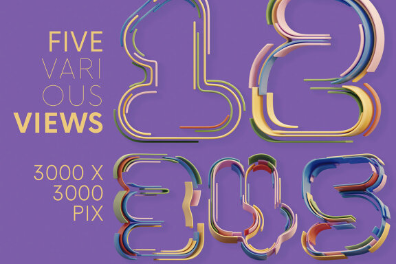 Color Stripes - 3D Lettering