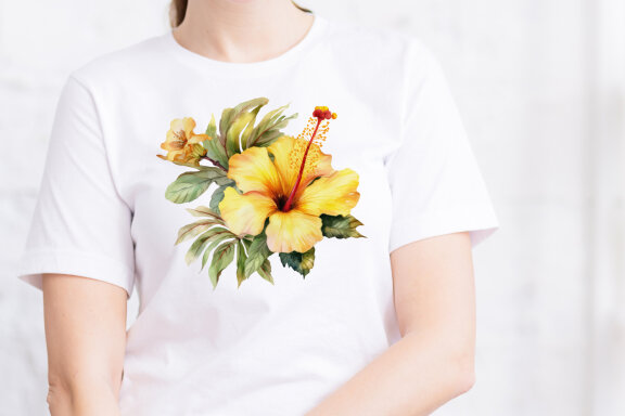 Yellow flower. Watercolor clipart collection Bundle