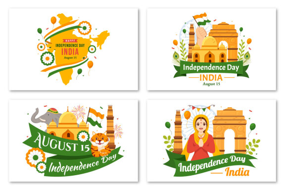 20 Happy Independence Day India Illustration